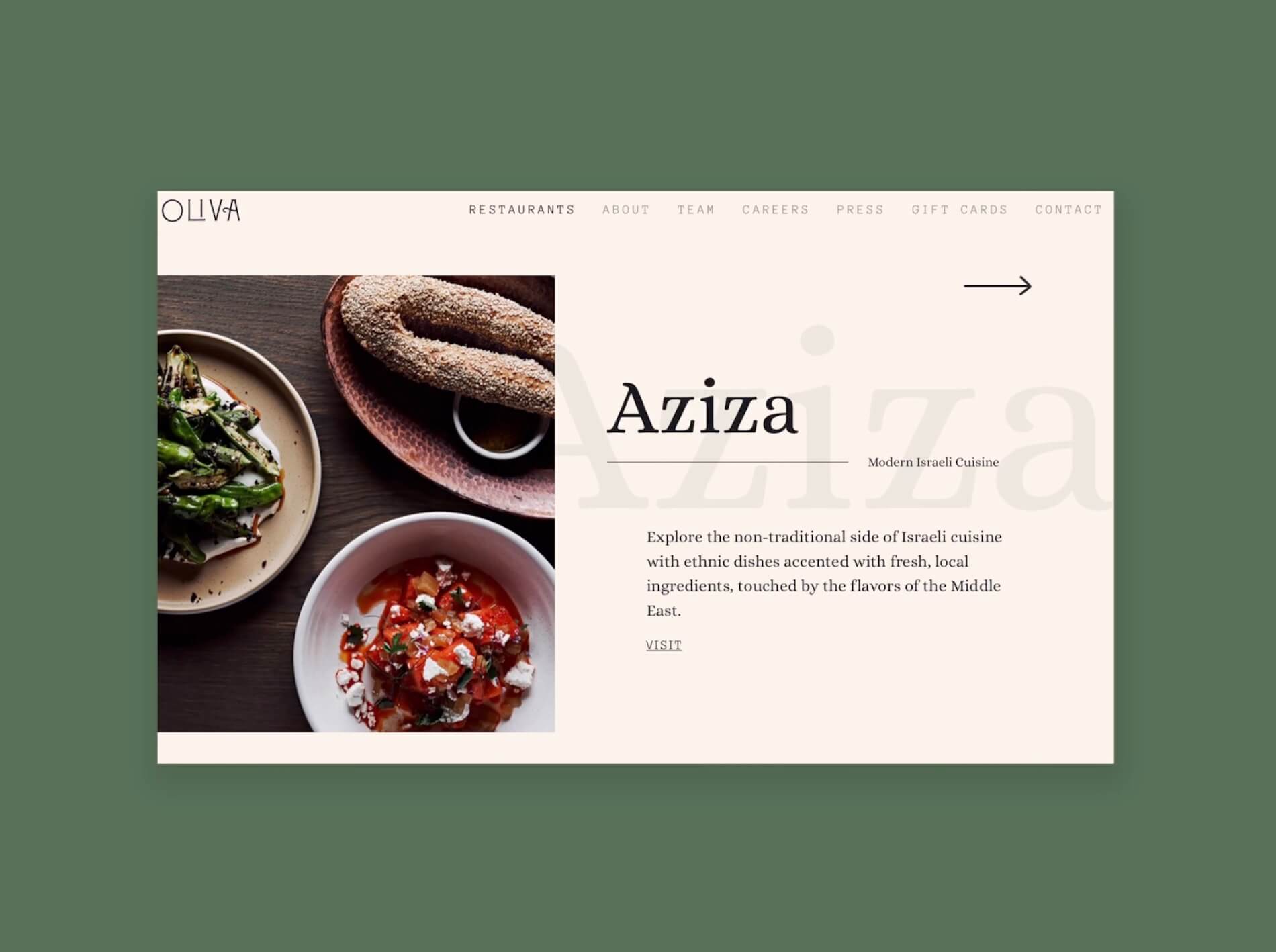 Aziza website design