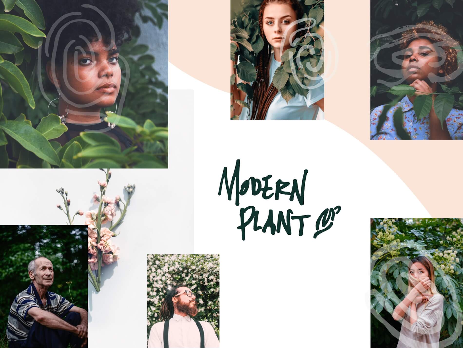 modern plant mood board design