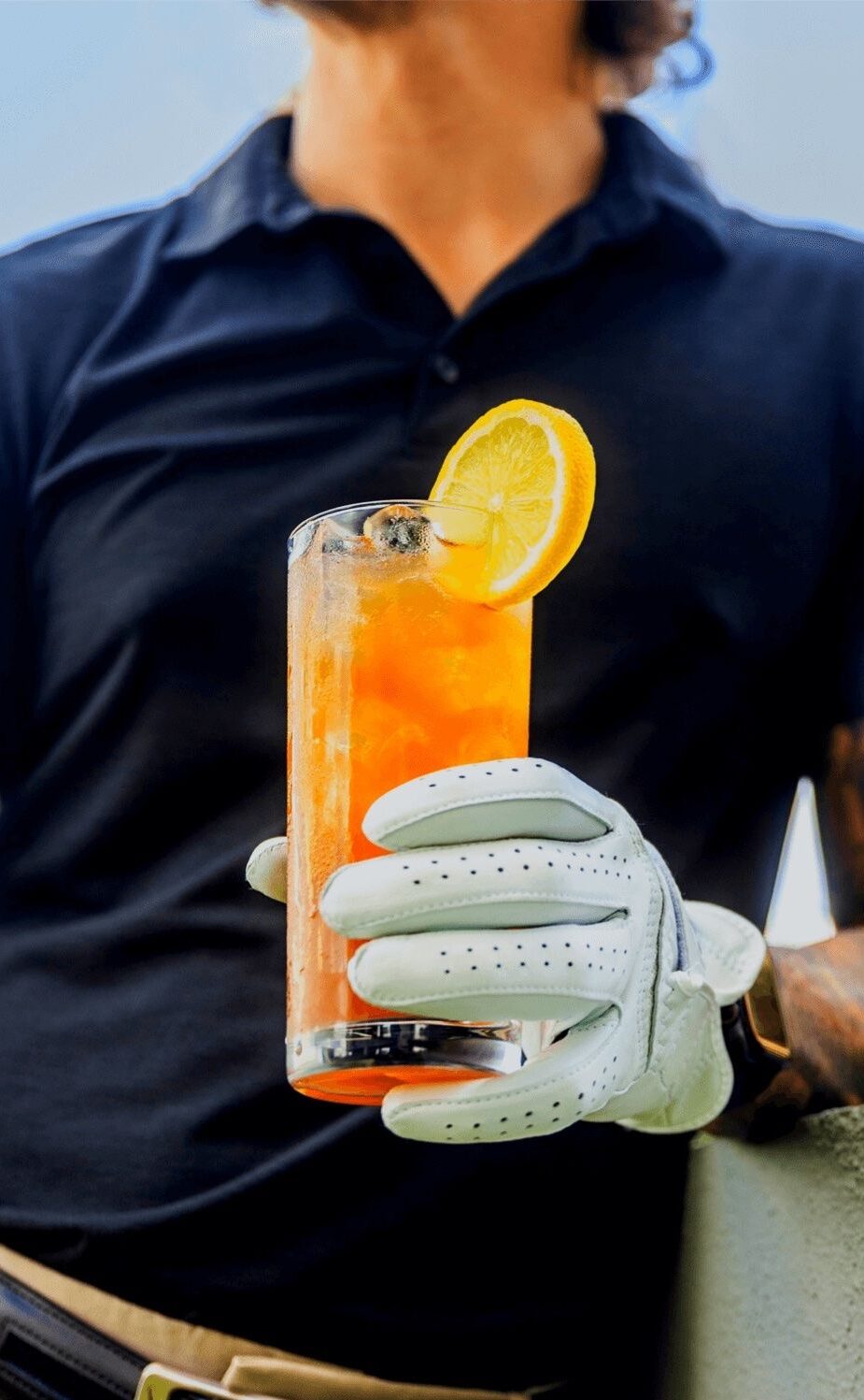 Golfer with Drink