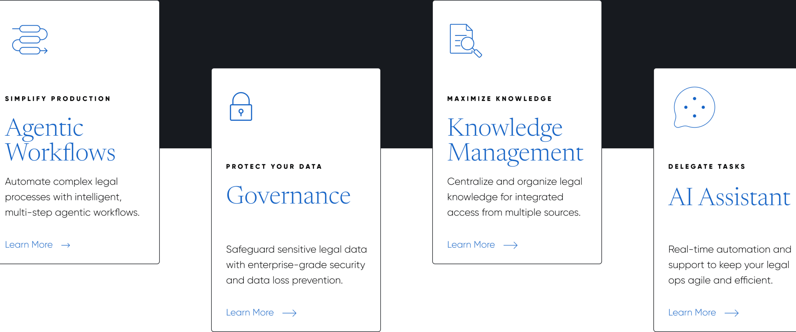 Feature of website elements found on Airia Legal's website