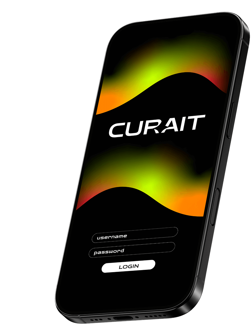 Iphone with Curait login screen