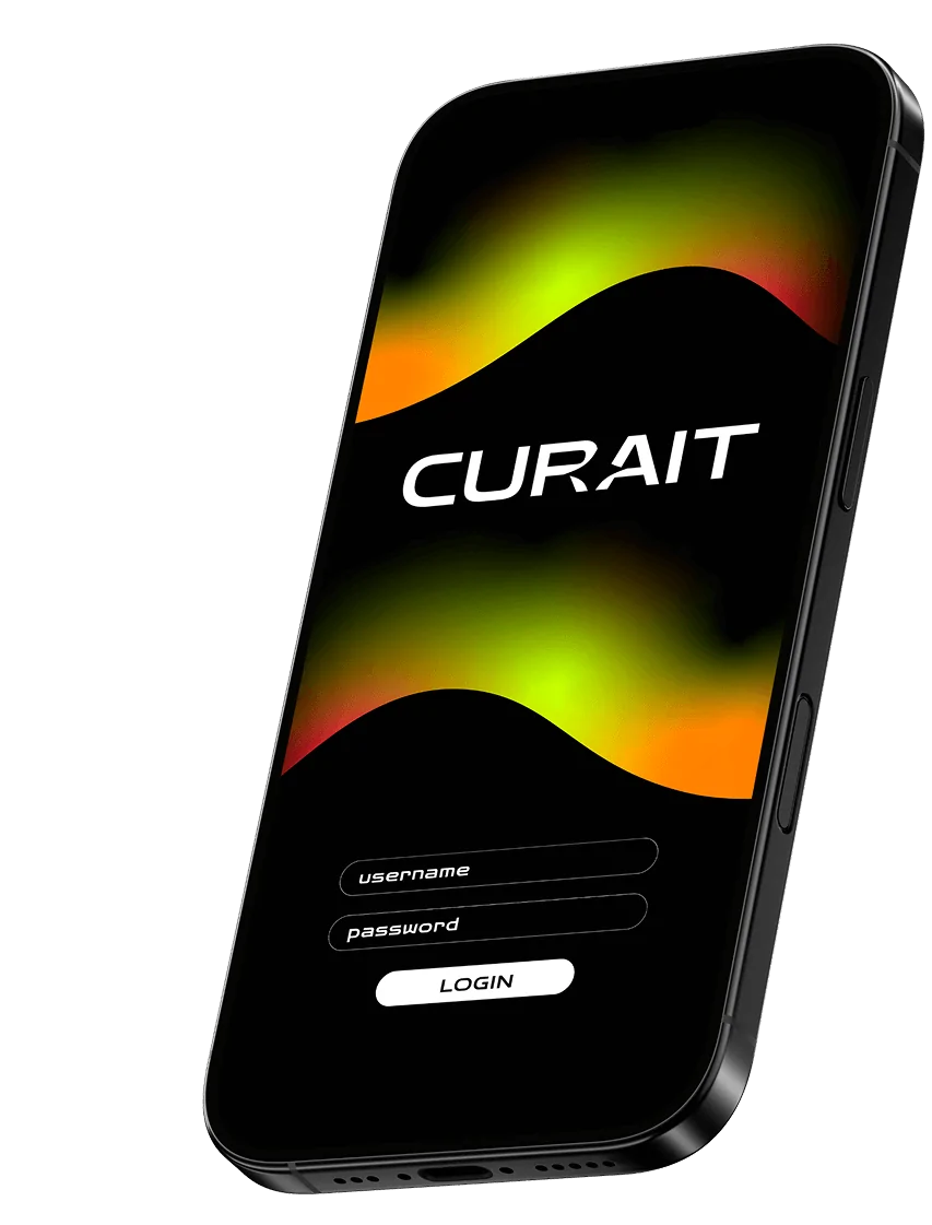 Iphone with Curait login screen