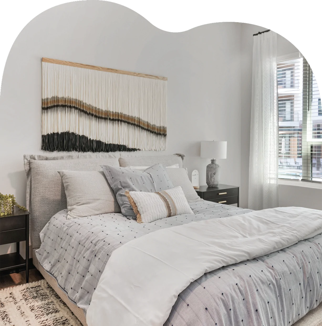 Image of bedroom interior with organic shape