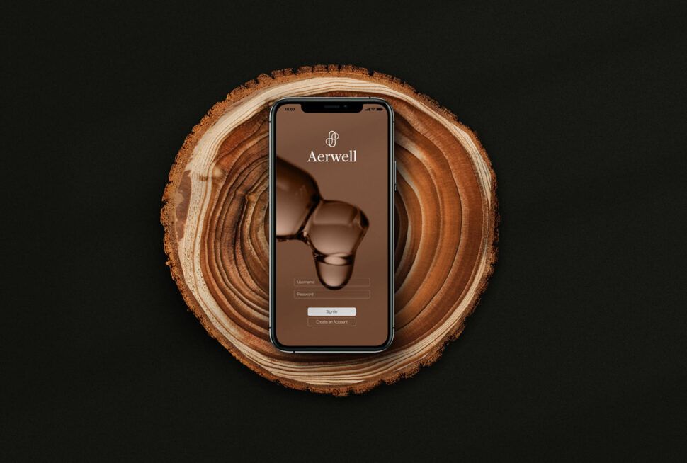 Aerwell Health iPhone Branding Wooden