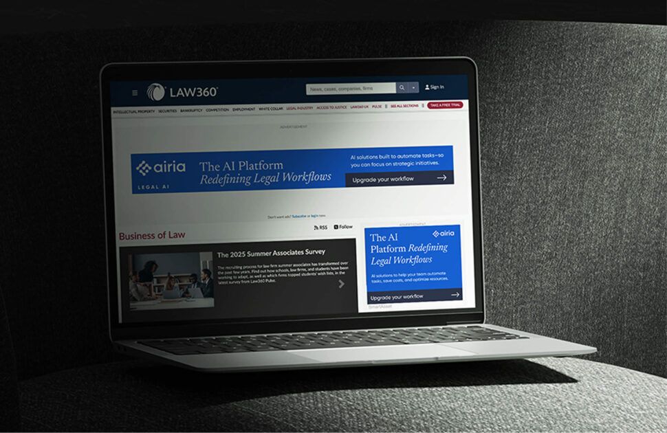 Airia AI Branding Digital Ads on Laptop