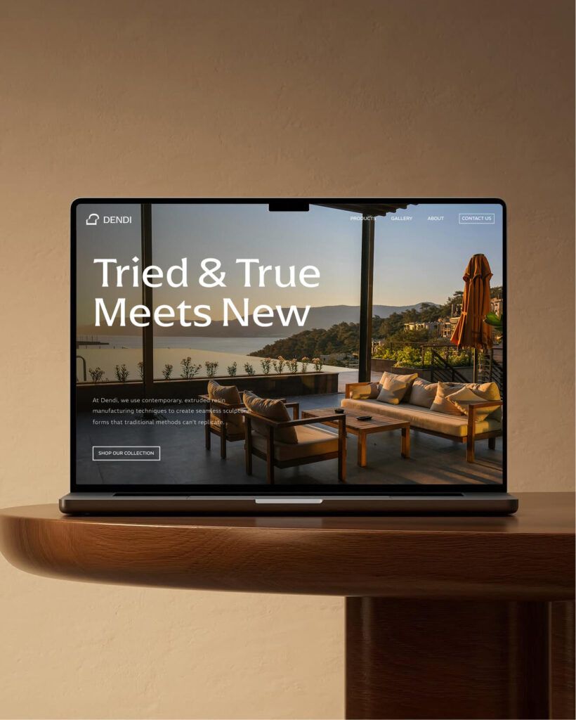 Dendi Luxury Furniture Brand Website Mockup