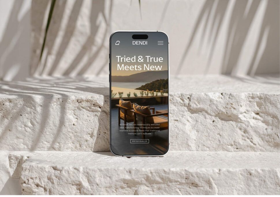 Dendi Luxury Furniture Brand Website Mockup