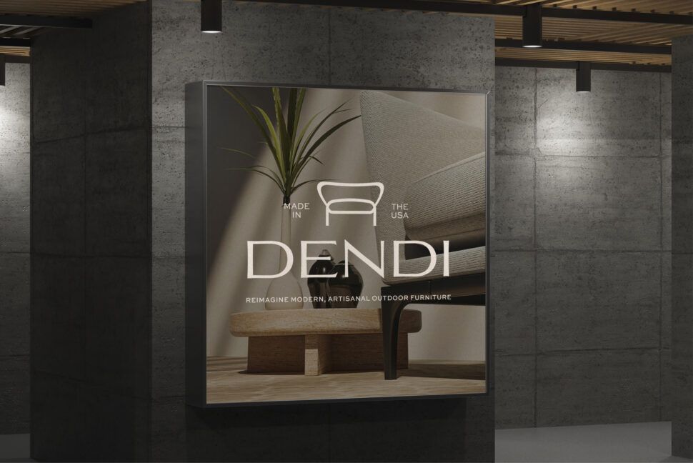 Dendi Luxury Furniture Brand Digital Ad on Wall