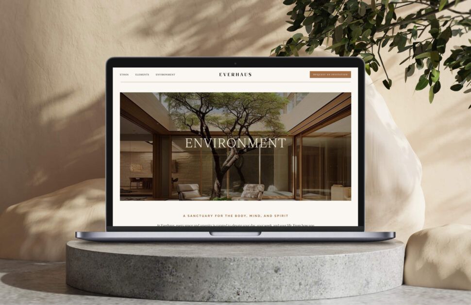 Everhaus Website Mock Up Health & Wellness on Laptop