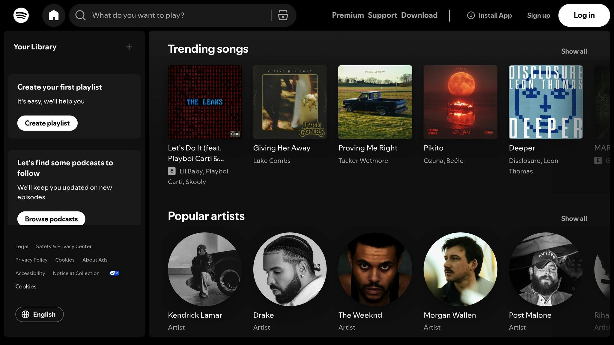 Screenshot of Spotify UX design