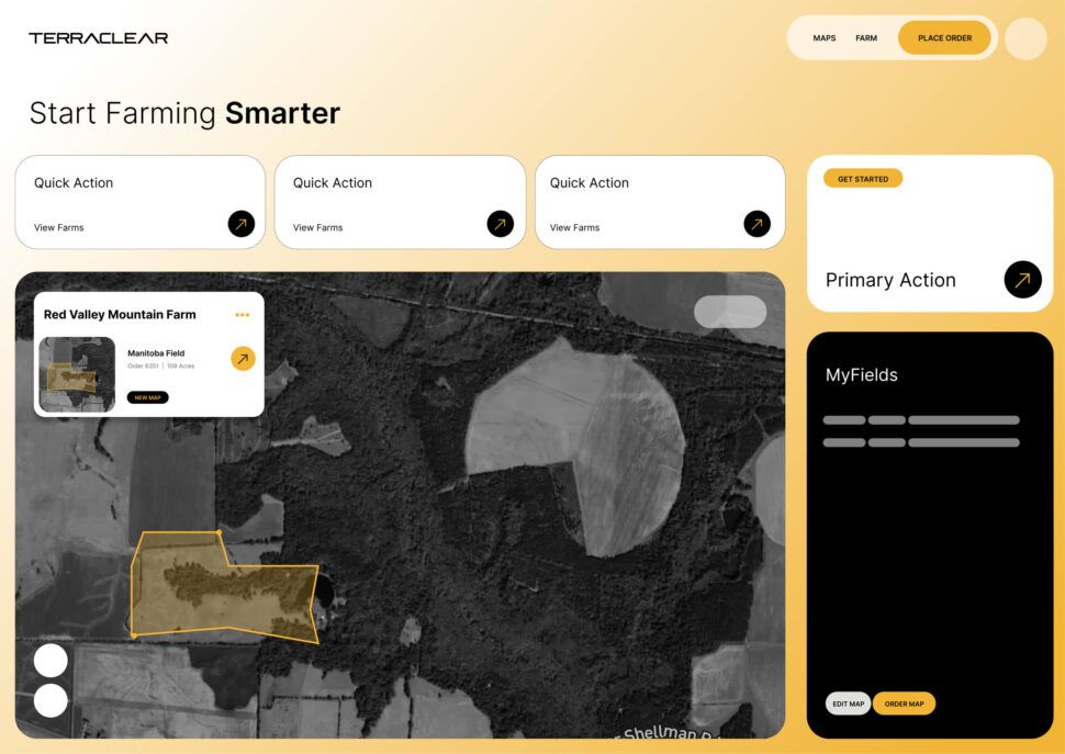 TerraClear Rock Picking Service Mobile App Interface Design