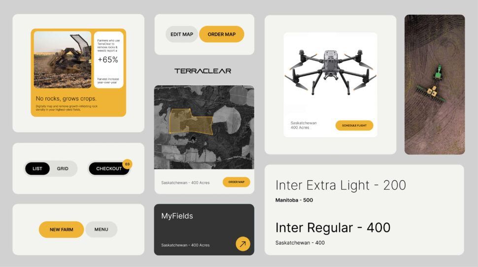 TerraClear Rock Picking Service Mobile App Interface Design Elements
