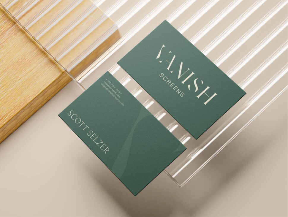 Vanish Screens Luxury Outdoor Brand Business Card Mockup on Acryllic