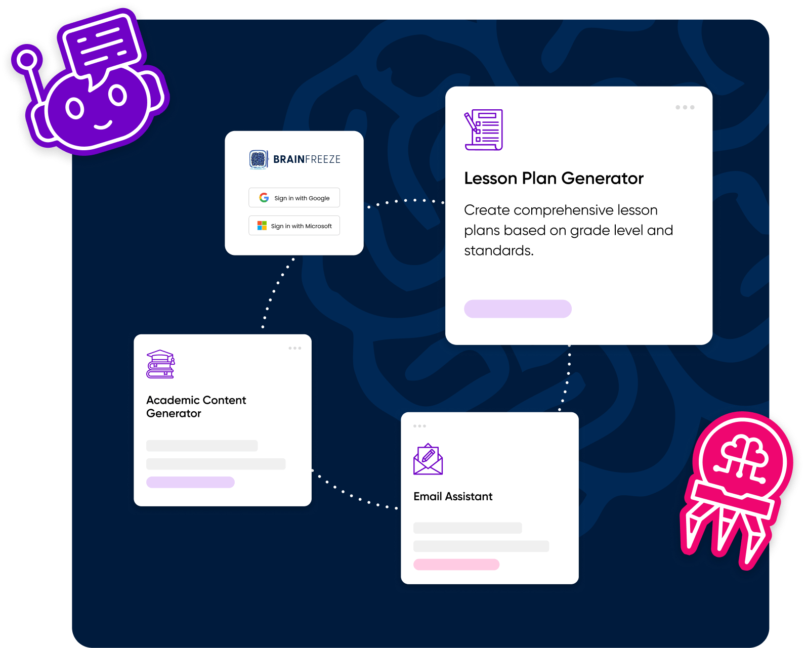 BrainFreeze UI elements and stickers