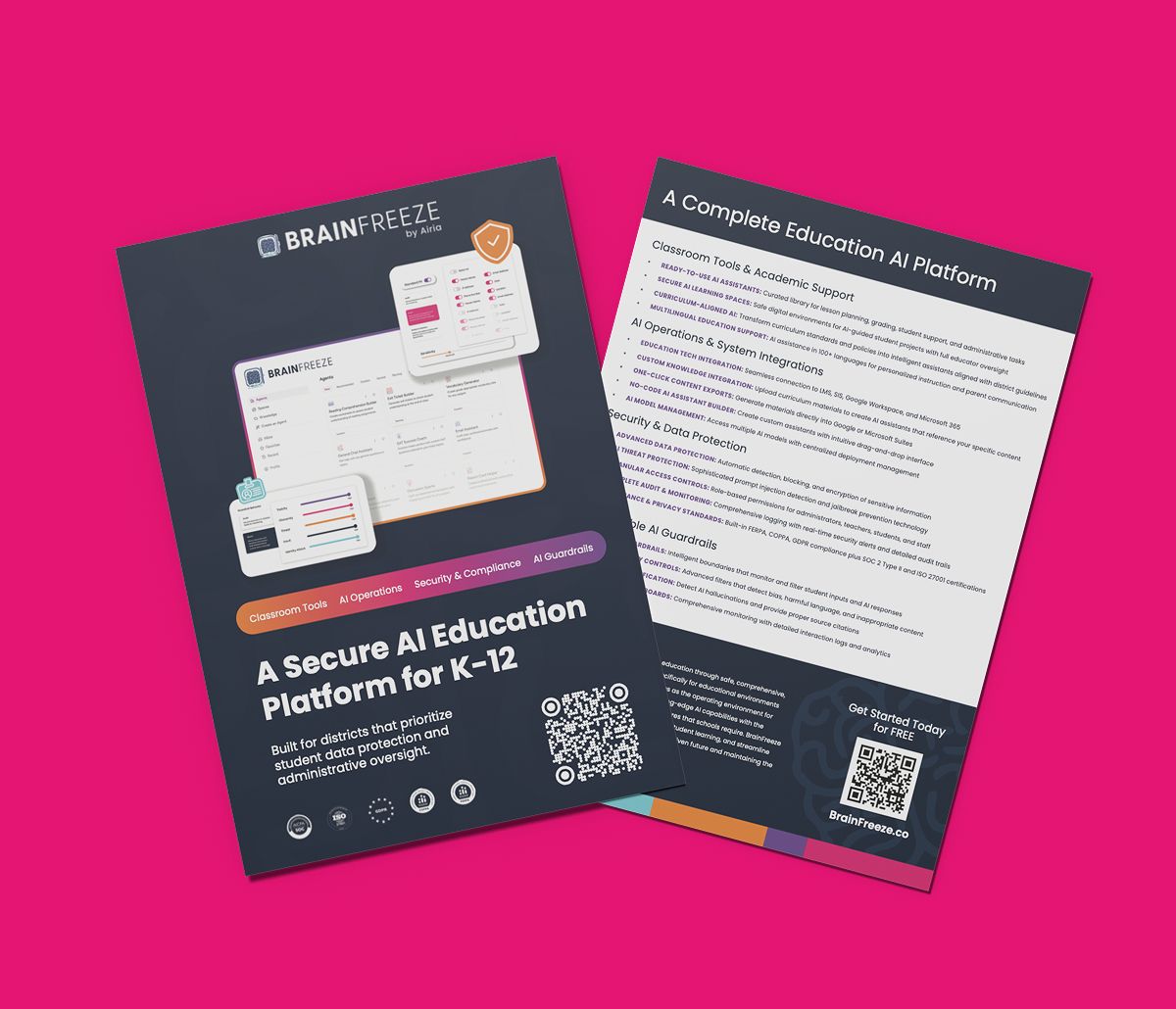 BrainFreeze Data Sheet handout design