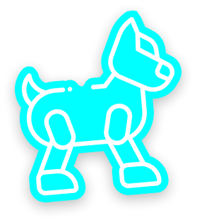 Blue Dog Sticker Illustration