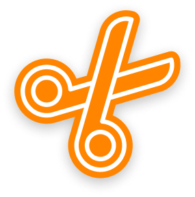 Orange Scissor Sticker Illustration