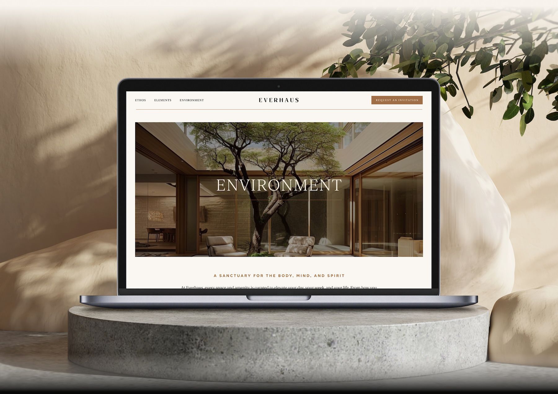 Everhaus Website shown on a laptop