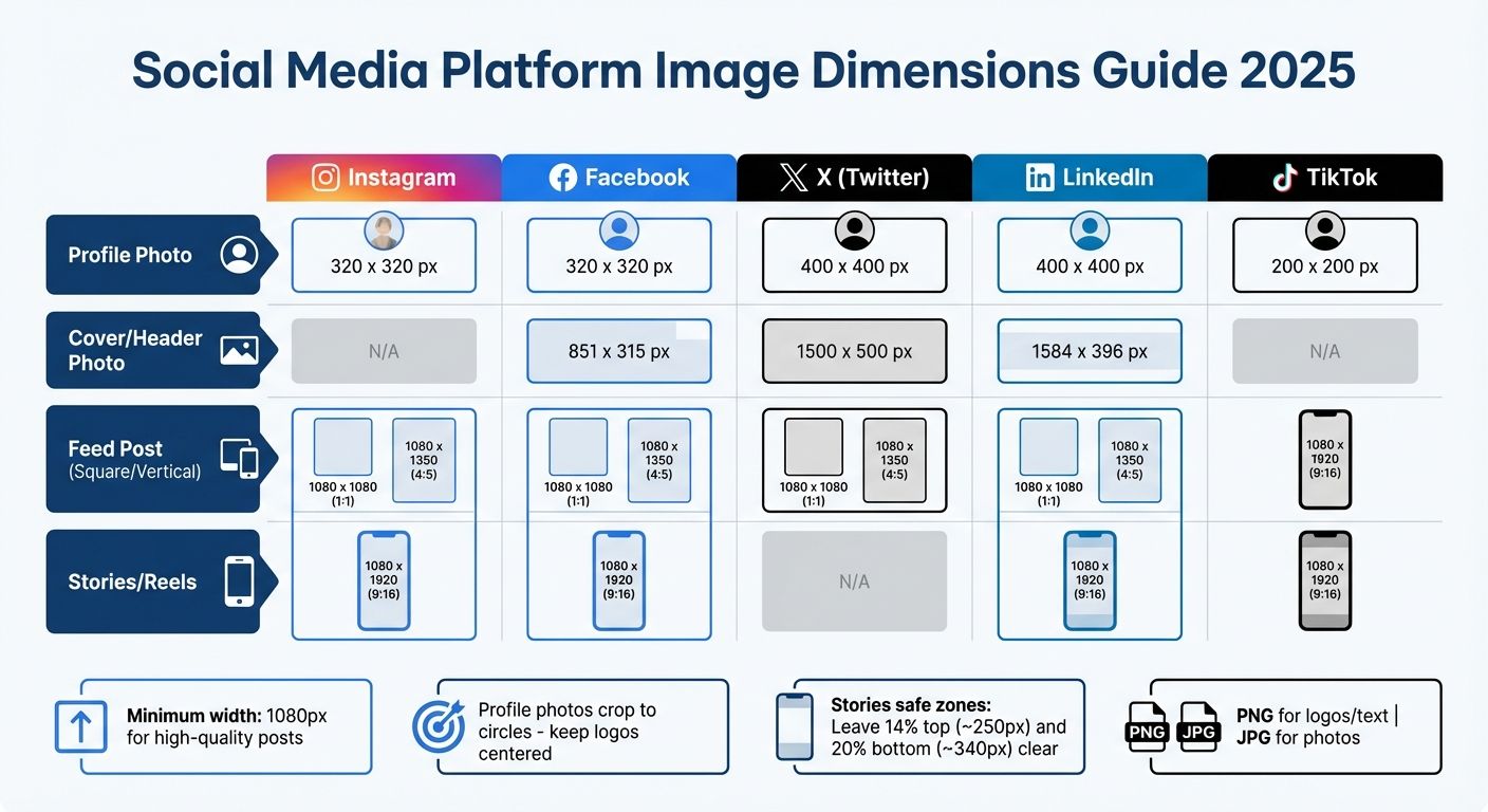 Social Media Platform Image Dimensions and Specifications Guide 2025