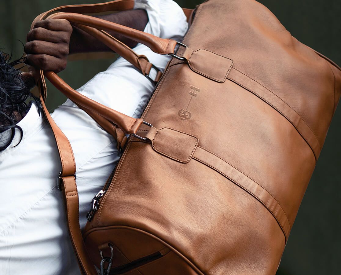 Everhaus Branded Leather Duffle Bag