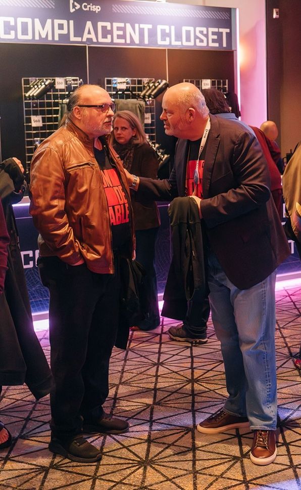 Two men in the merchandise store