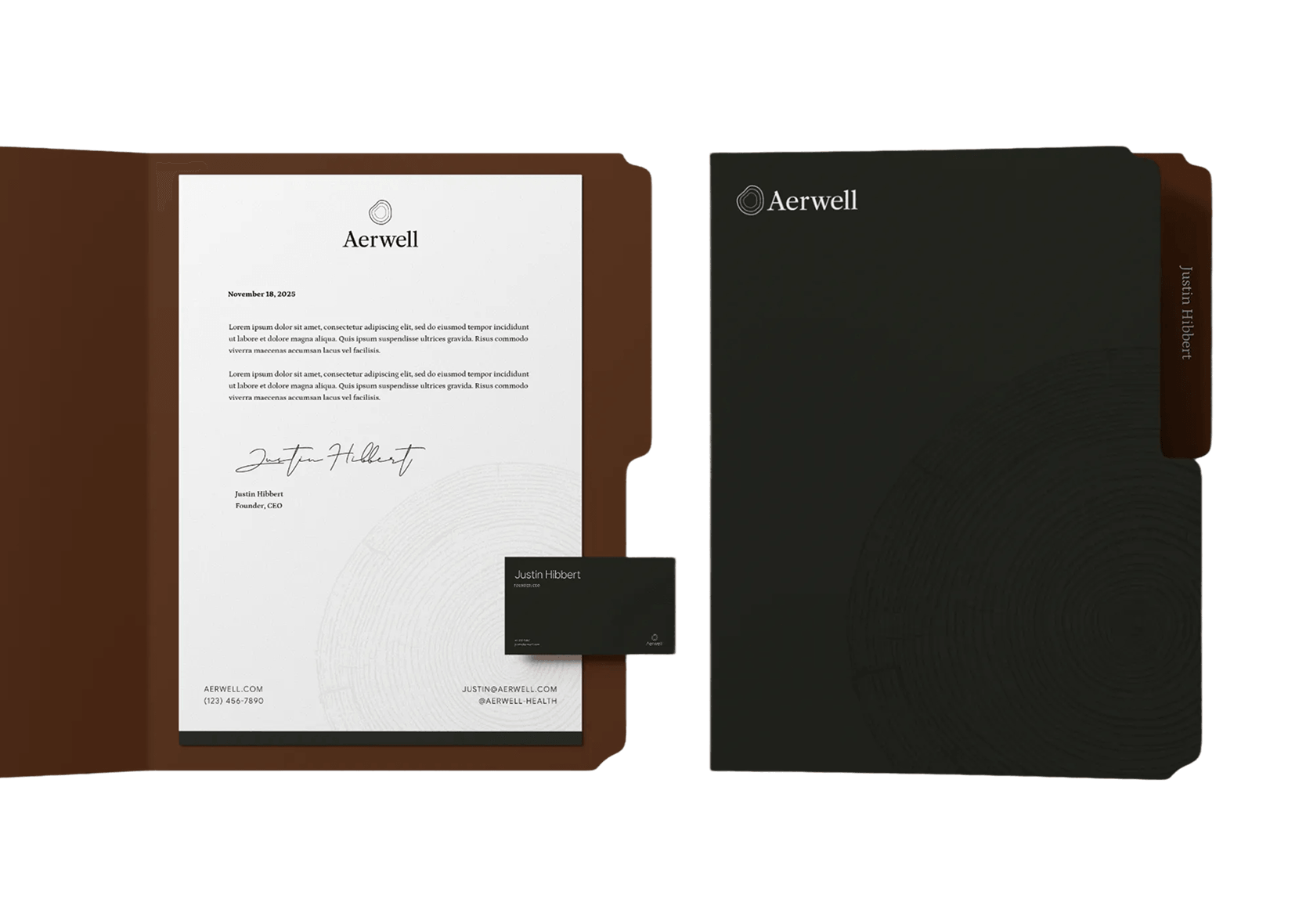 Aerwell folder mock up