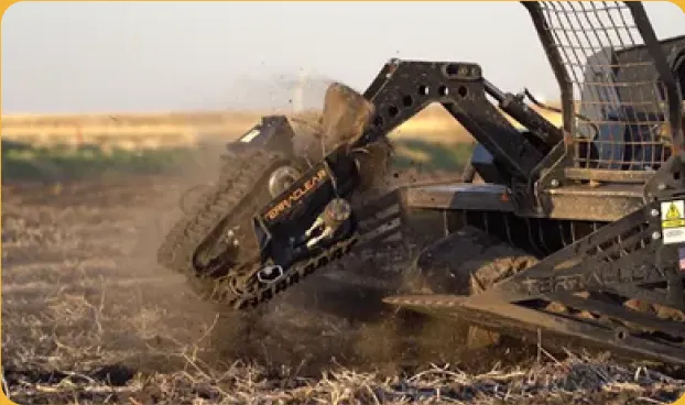 TerraClear rock picking machine working a field